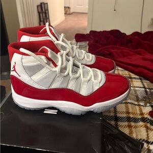 Men’s Red and White Jordan Shoes